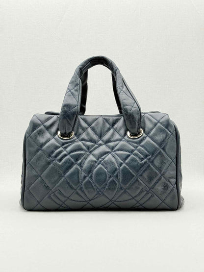 CHANEL Timeless Black Quilted Bowling Bag