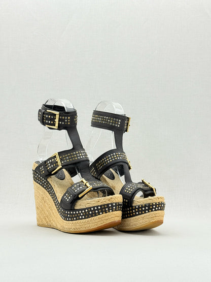 ALEXANDER MCQUEEN Espadrille Black Size EU 37 Wedges