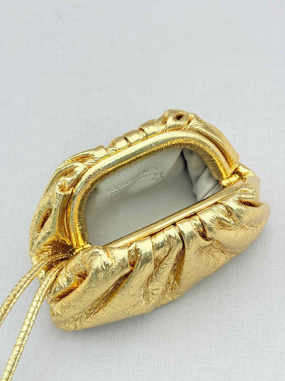 BOTTEGA VENETA Gold Metallic Coin Wallet