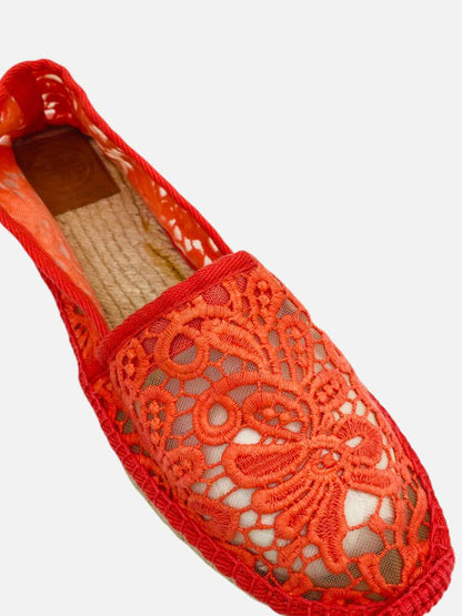 TORY BURCH Espadrille Orange Size EU 38 Flats