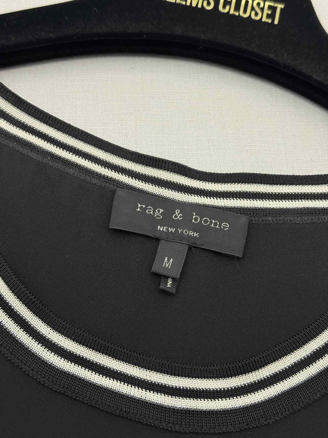 RAG & BONE Black Striped Size Medium Top