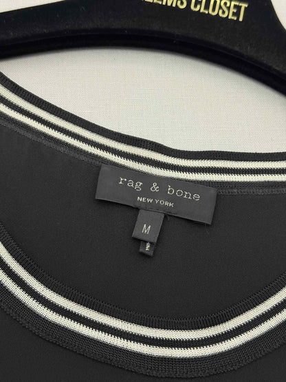 RAG & BONE Black Striped Size Medium Top