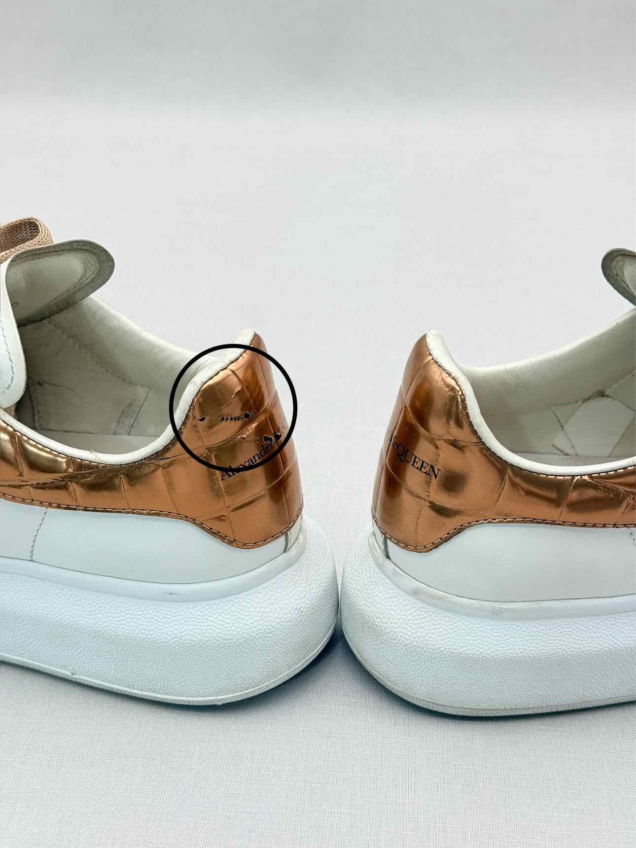 ALEXANDER MCQUEEN White & Bronze Size EU 37 Sneakers