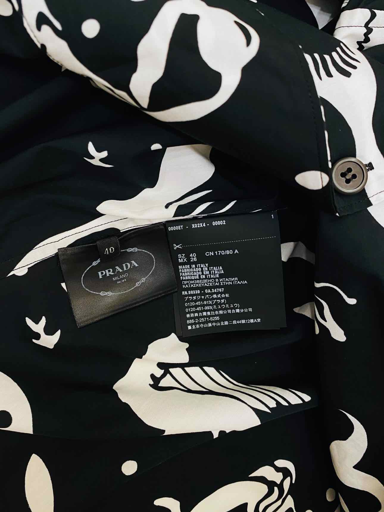 PRADA Basic Black & White Mermaid Print Shirt