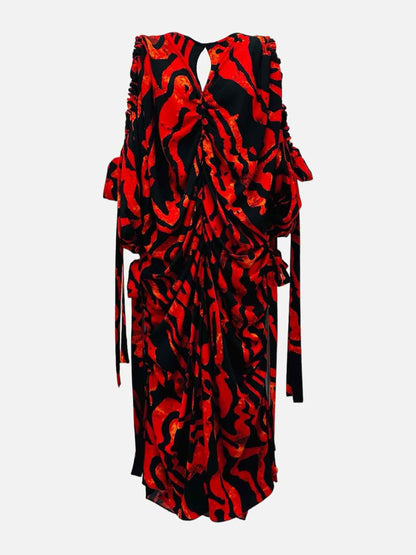 ELLERY Kabukimono Black & Red Size US 6 Midi Dress