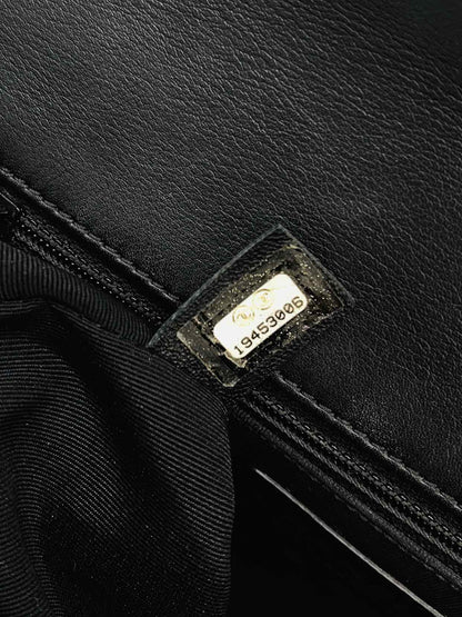 CHANEL Boy Black & White Checkerboard Trim Shoulder Bag