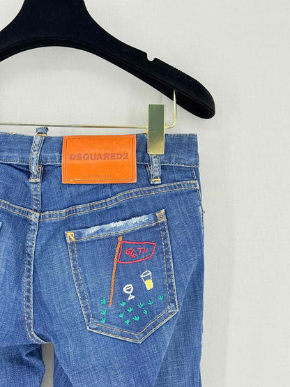 DSQUARED2 Blue Distressed Size 25 Jeans