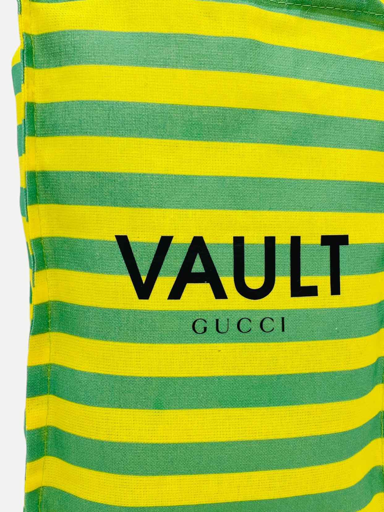 GUCCI X VAULT Yellow & Green Striped Tote Bag