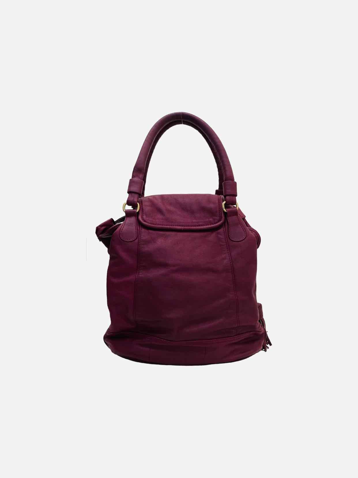 SEE BY CHLOE Zip Detail Burgundy Top Handle