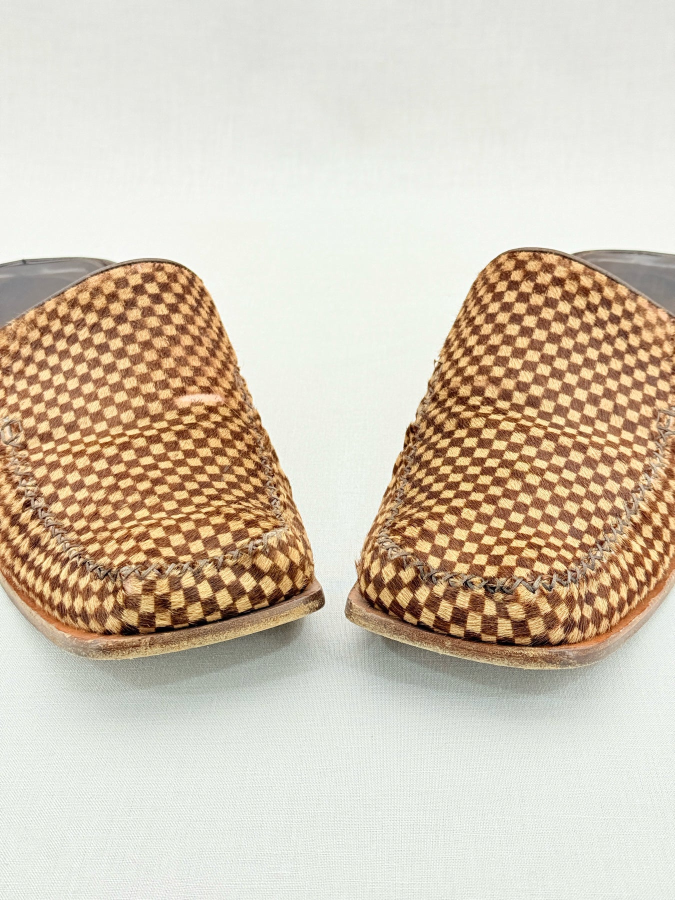 LOUIS VUITTON Brown & Beige Damier Size EU 11.5 Loafers