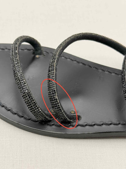 AMALIA Black Embellished Size EU 39 Sandals