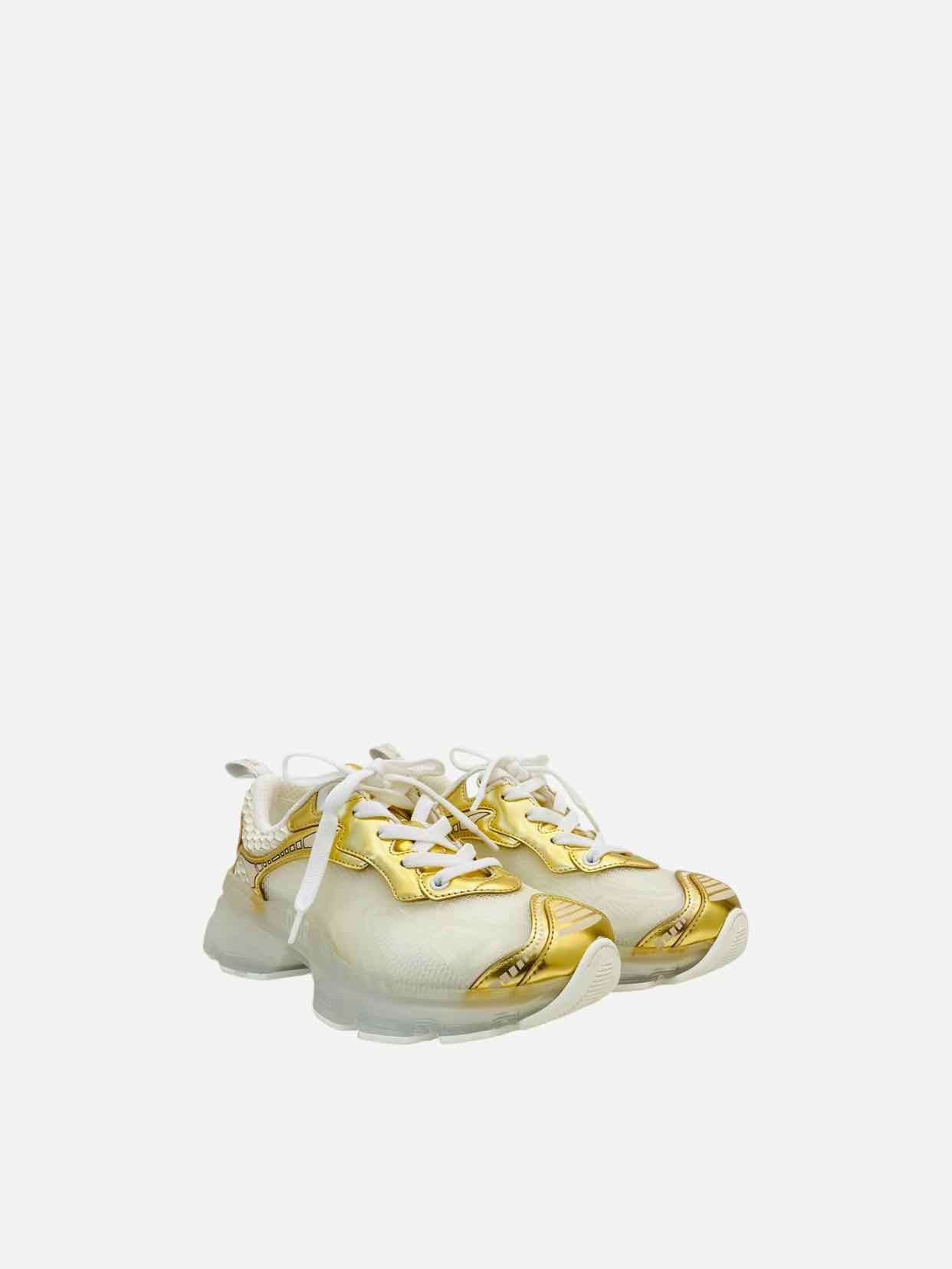 CHRISTIAN DIOR Vibe White & Gold Sneakers