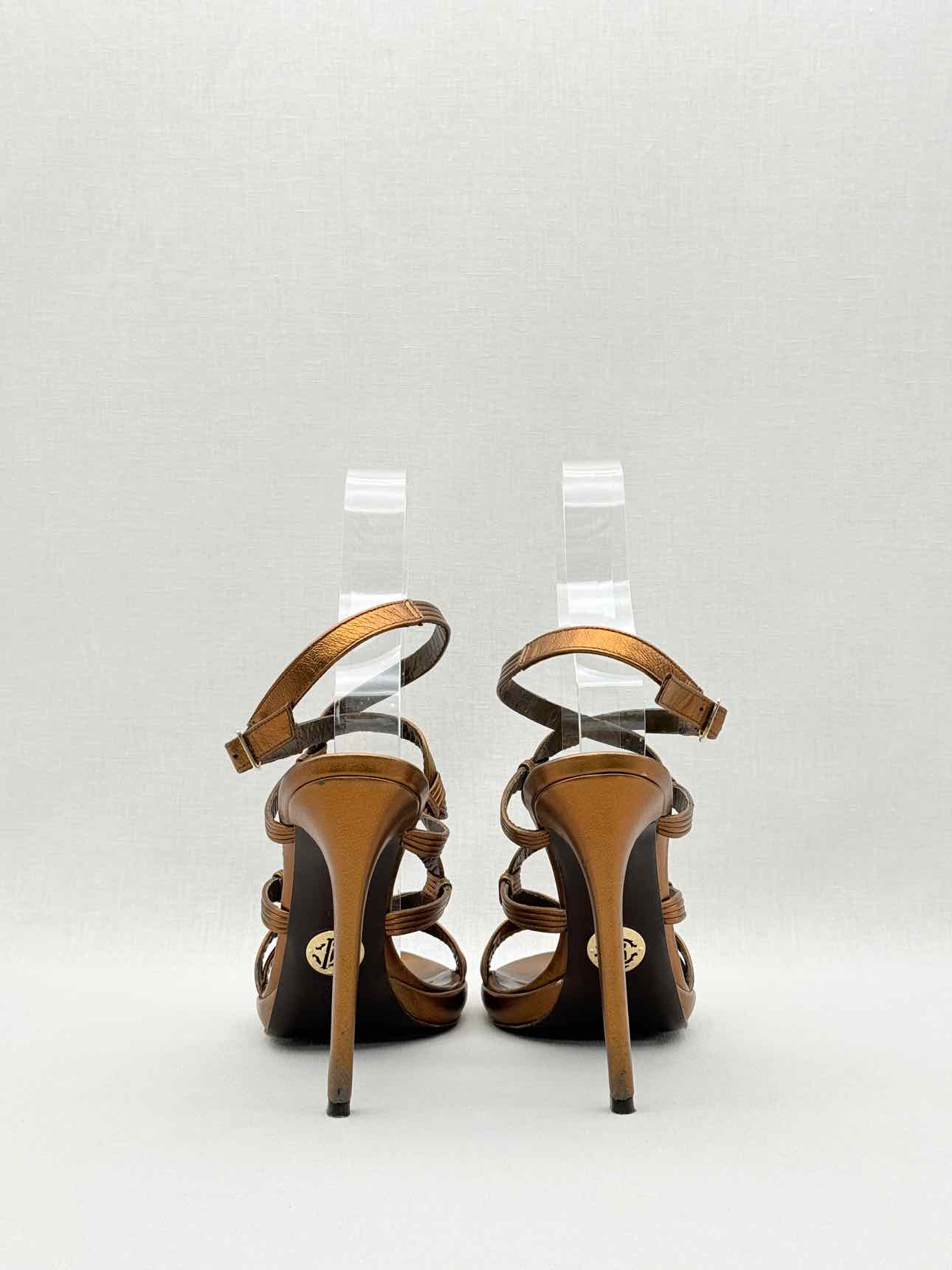 ROBERTO CAVALLI Bronze Size EU 40 Heeled Sandals
