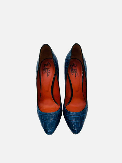 SANTONI Croc Blue Pumps 37