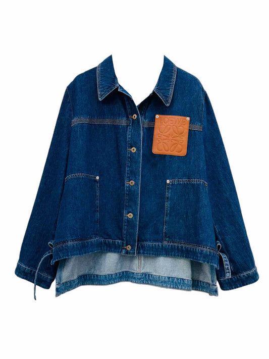 LOEWE Denim Dark Blue Anagram Logo Size US 10 Jacket