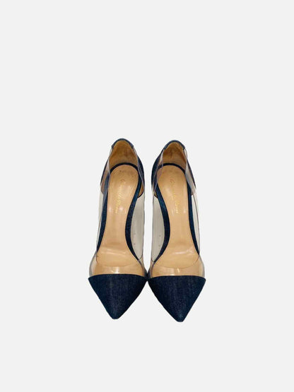 GIANVITO ROSSI Denim &amp; PVC Blue Pumps 40