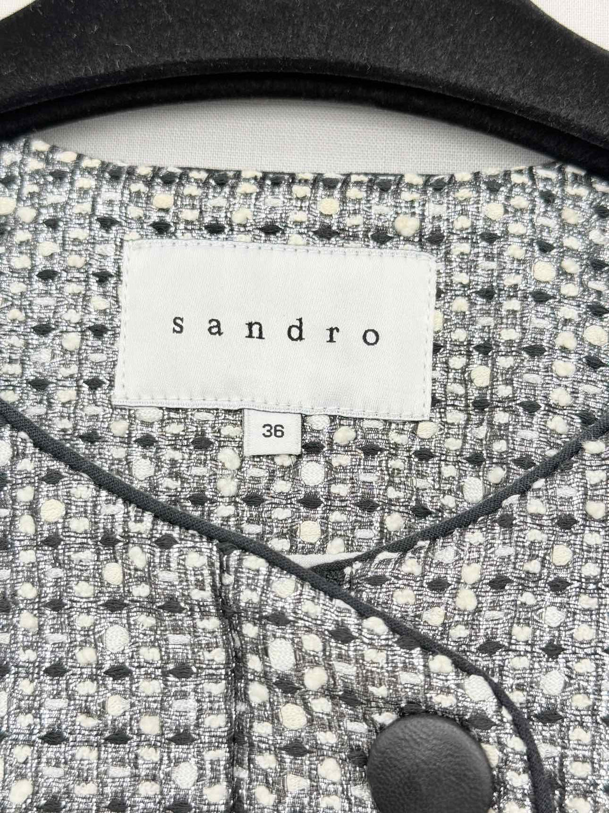 SANDRO Black & Silver Size US 4 Jacket