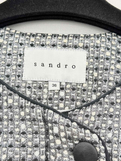 SANDRO Black & Silver Size US 4 Jacket