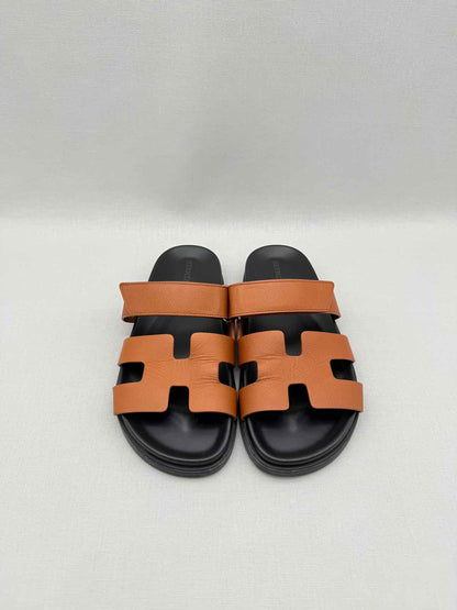 HERMES Chypre Natural Size EU 38.5 Sandals