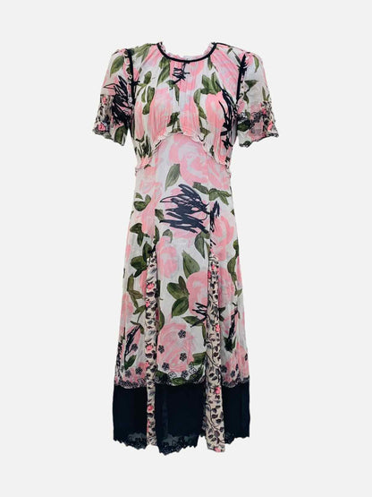 COACH Runway Pink Multicolor Midi Dress