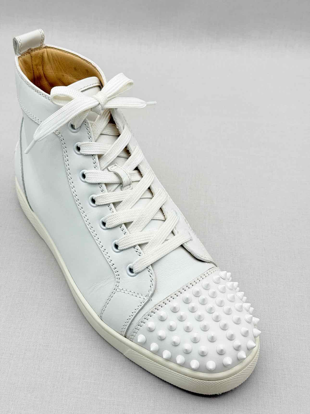 CHRISTIAN LOUBOUTIN White Spiked Size EU 42 Sneakers