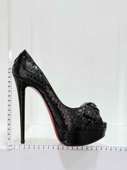 CHRISTIAN LOUBOUTIN Black Python Size EU 38.5 Pumps