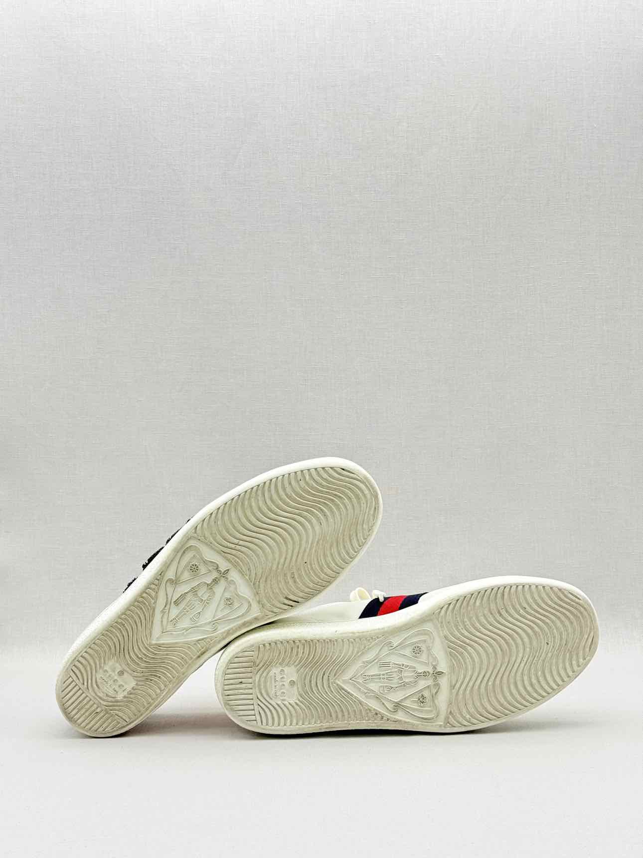 GUCCI Snake Ace White Embellished Size EU 37.5 Sneakers
