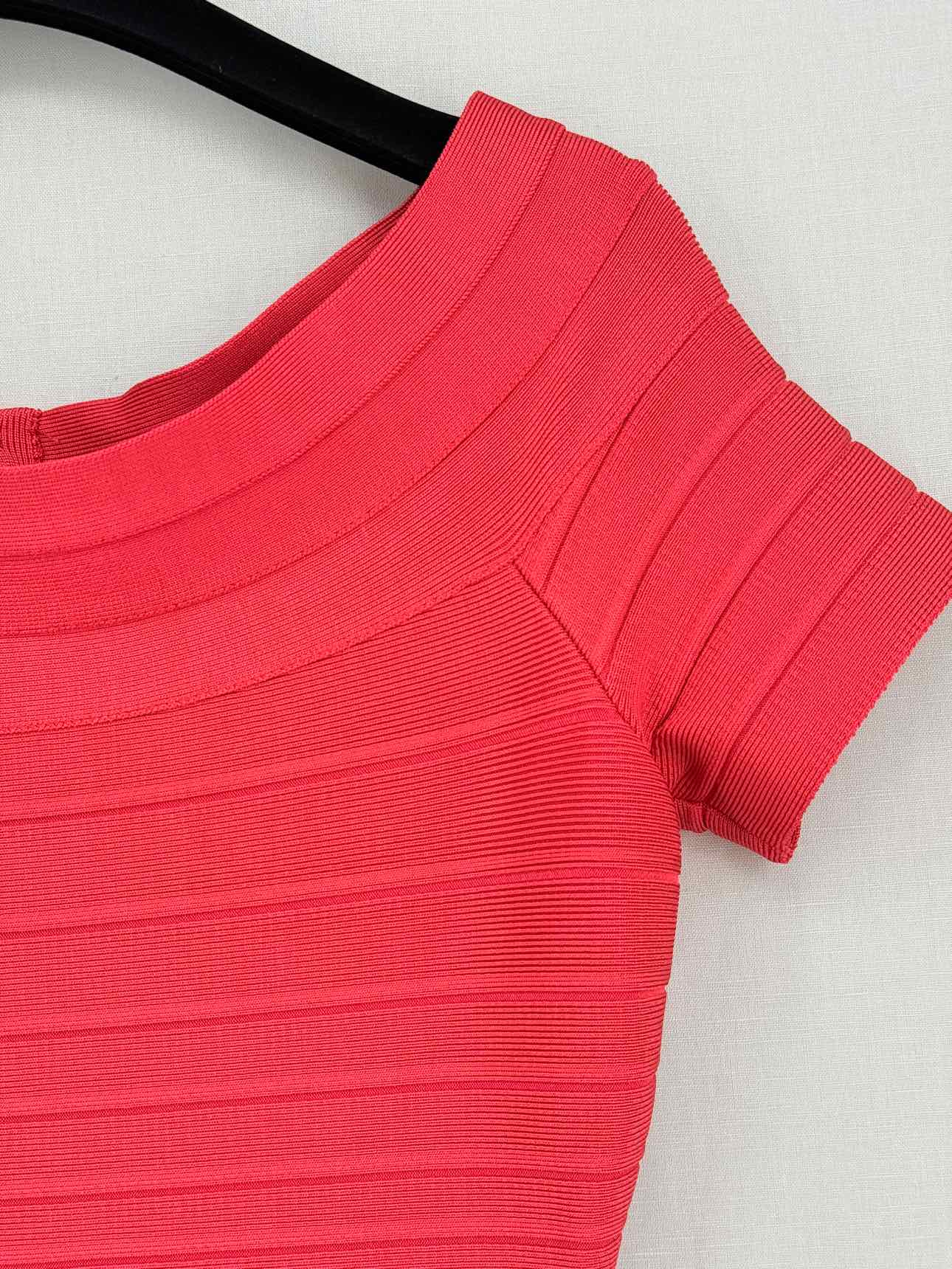 HERVE LEGER Bandage Red Size Medium Knee Length Dress
