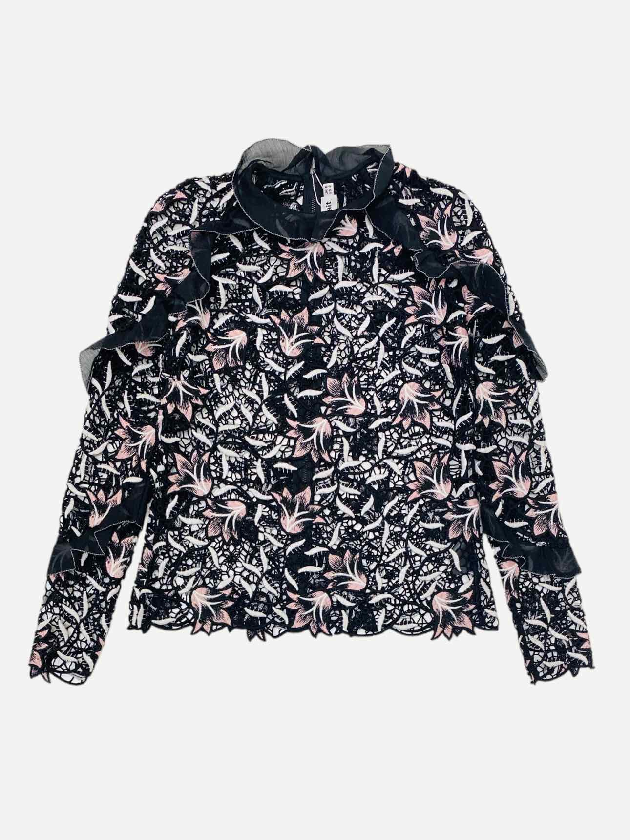 SELF-PORTRAIT Black & White Size US 2 Blouse