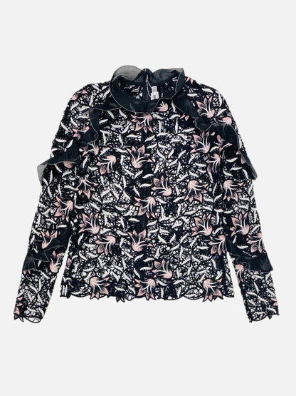 SELF-PORTRAIT Black & White Size US 2 Blouse