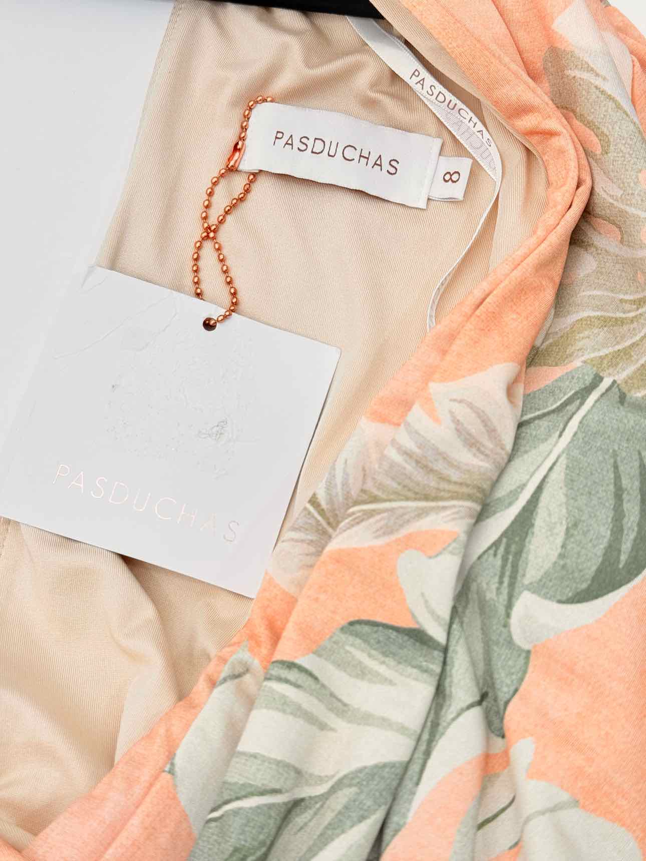 PASDUCHAS Peach w/ Green Size US 4 Midi Dress