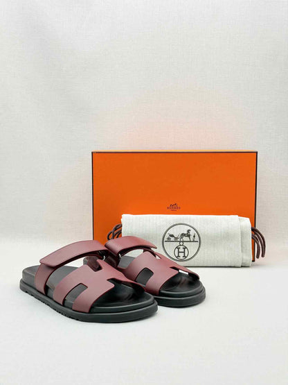 HERMES Chypre Rouge H Size EU 38.5 Sandals