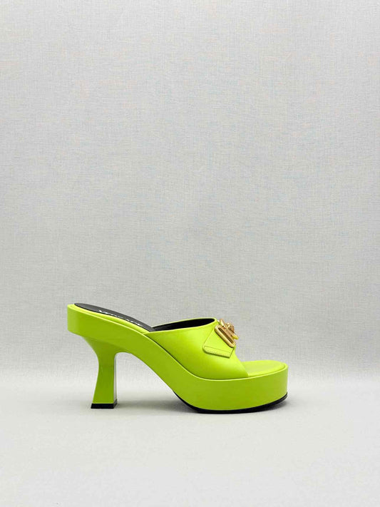VERSACE Medusa Biggie Neon Green Size EU 38 Mules