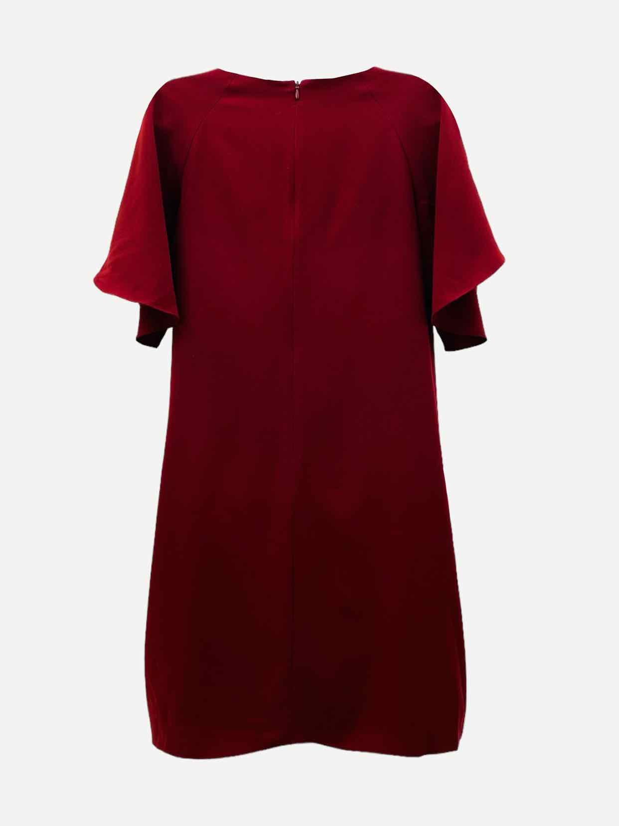 HALSTON Sheath Burgundy Knee Length Dress US4