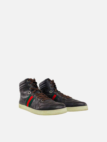 GUCCI Hi Top Brown Size EU 44.5 Sneakers