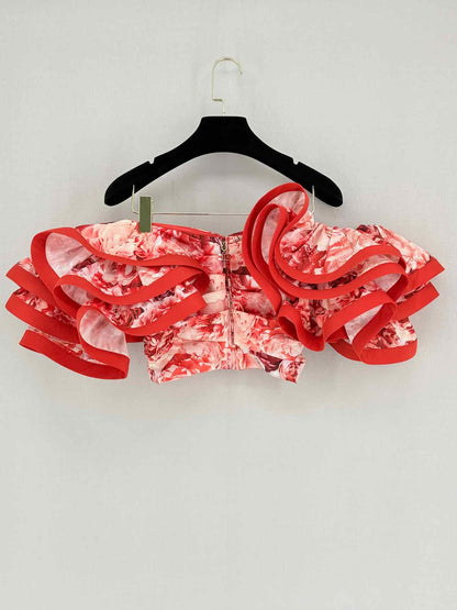 ELISABETTA FRANCHI Red & White Size US 6 Outfit Set