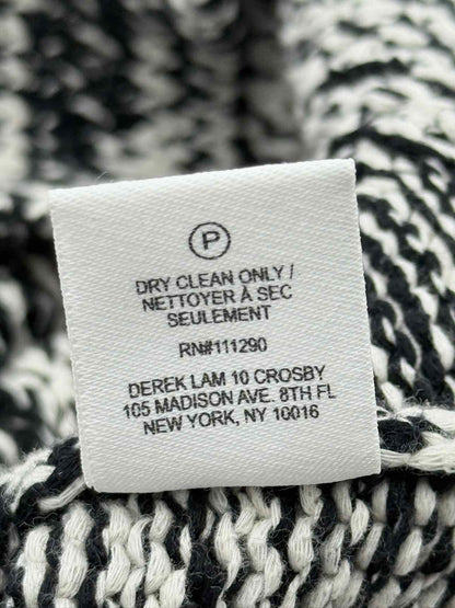 DEREK LAM Polo Neck Black & White Knit Size Large Top