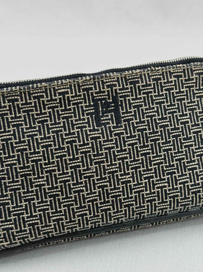 HERMES Cosmetic Black & White Small H Jacquard Pouch