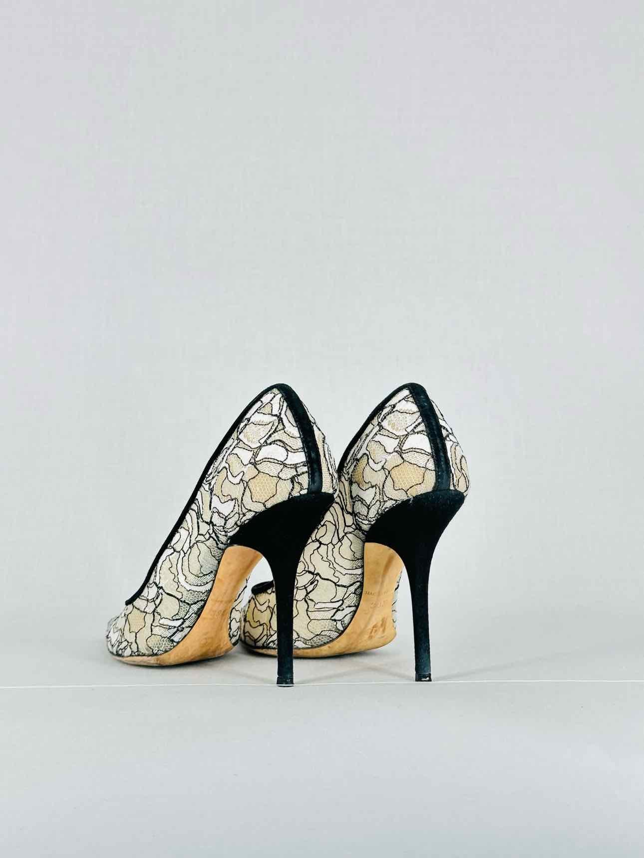 DIOR Cream & Black Lace Size EU 39.5 Pumps