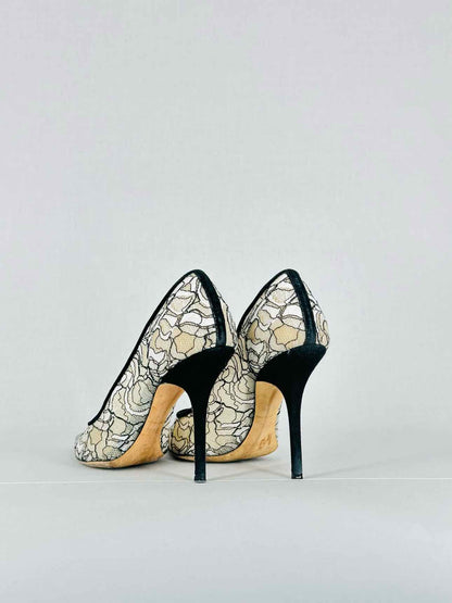 DIOR Cream & Black Lace Size EU 39.5 Pumps