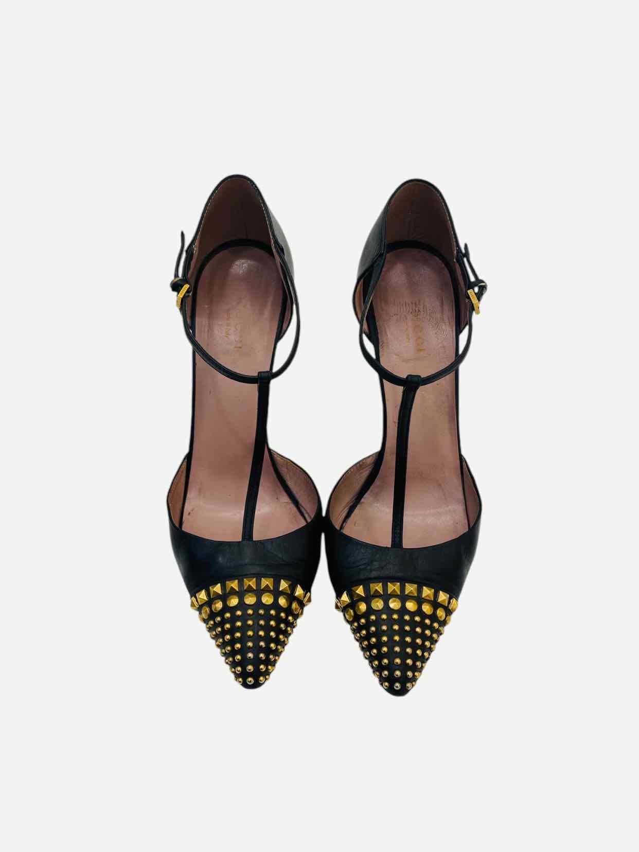 GUCCI Coline T Strap Black Size EU 39 Pumps