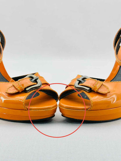 FENDI Ankle Strap Orange Size EU 40 Heeled Sandals