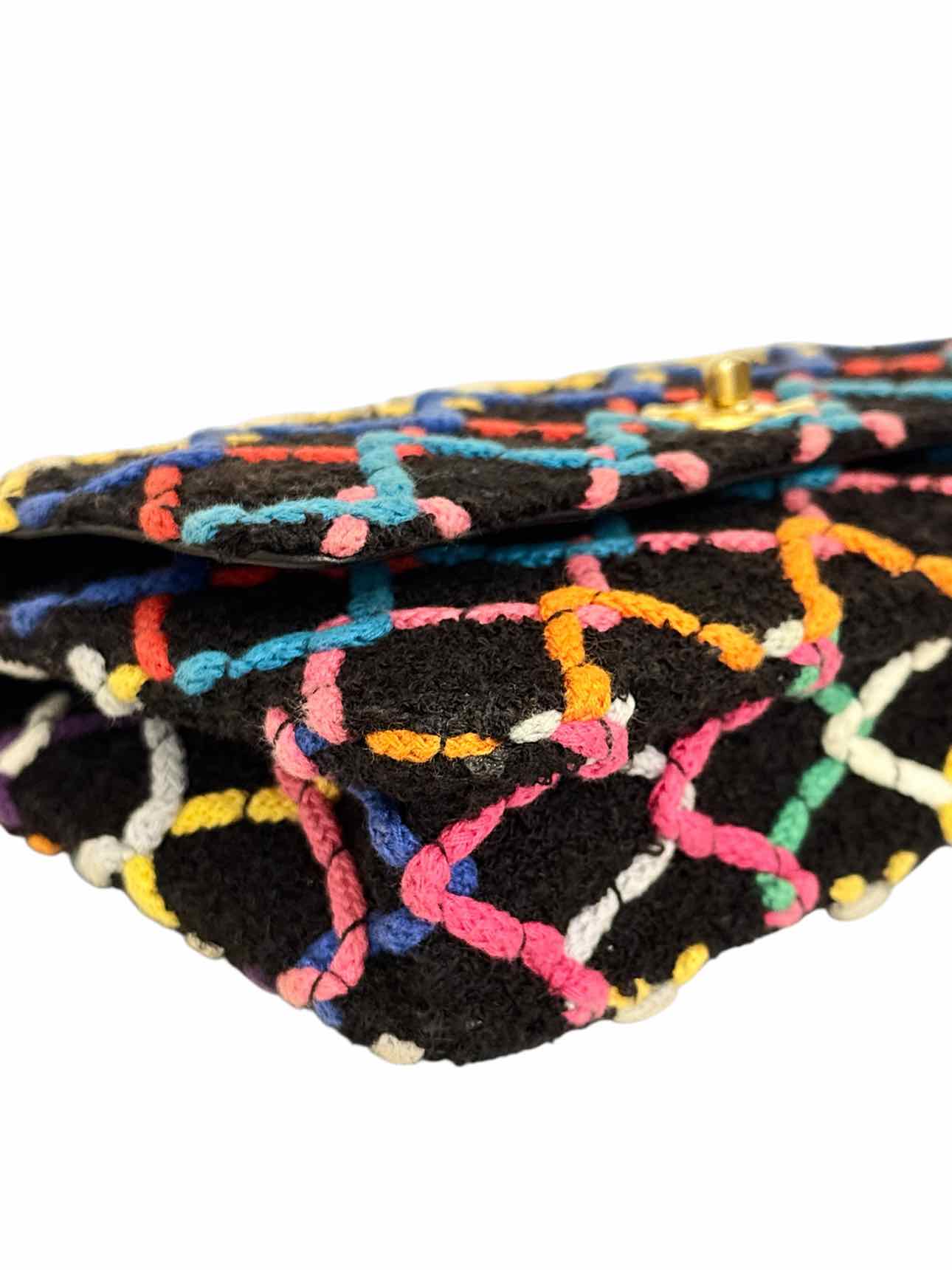 CHANEL Tweed Pearl Crush Black Multicolor Crossbody