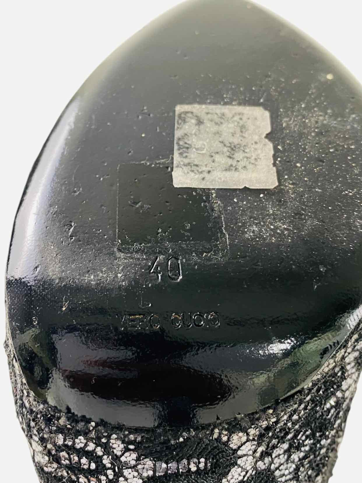 DOLCE & GABBANA Lace Silver & Black Size EU 40 Pumps