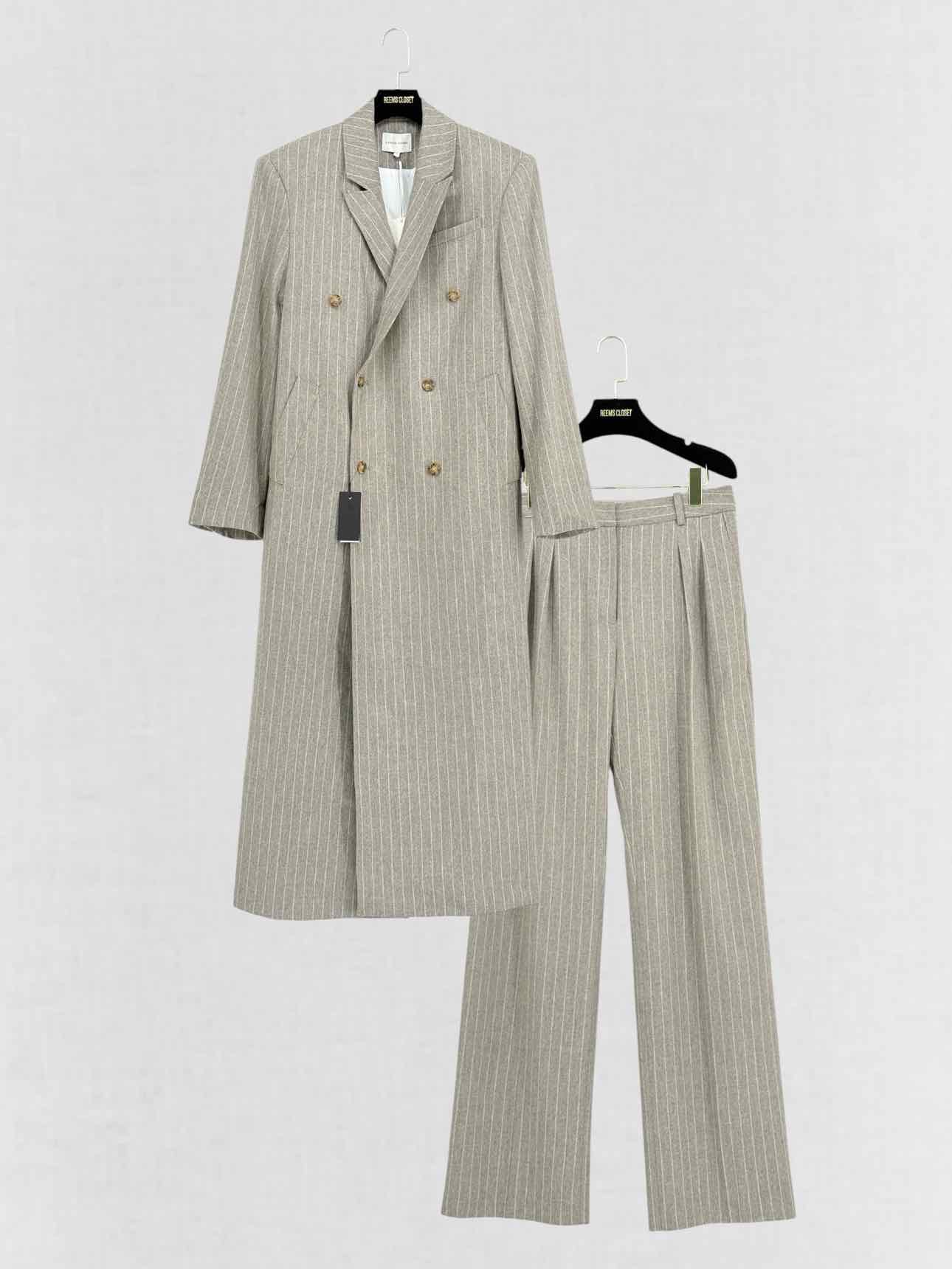 LOULOU STUDIO Beige Striped Size Small Outfit Set