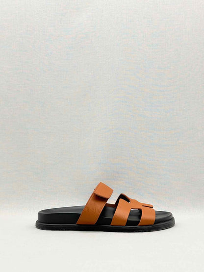 HERMES Chypre Natural Size EU 38.5 Sandals