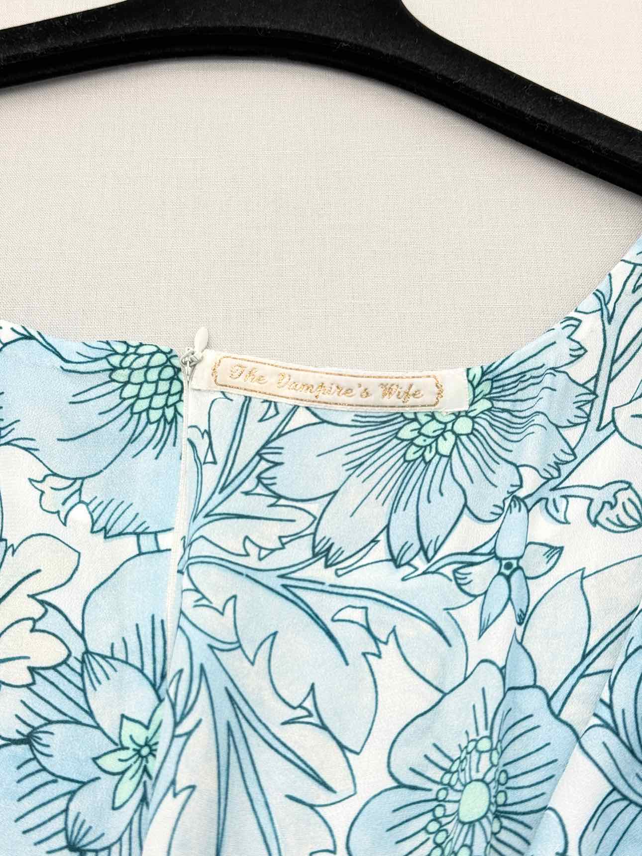 THE VAMPIRE'S WIFE Blue & White Size US 6 Long Dress