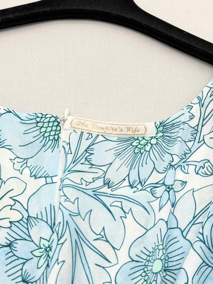 THE VAMPIRE'S WIFE Blue & White Size US 6 Long Dress