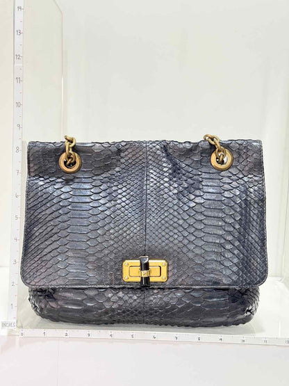 LANVIN Bow Navy Shoulder Bag