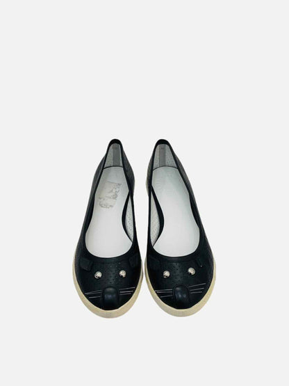 MARC BY MARC JACOBS Cat Black Perforated Flats 36